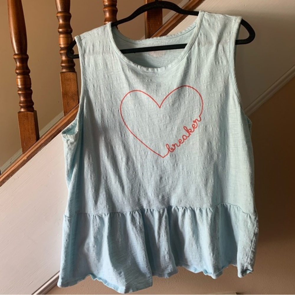 Lane Bryant Graphic Heartbreaker Peplum Tank